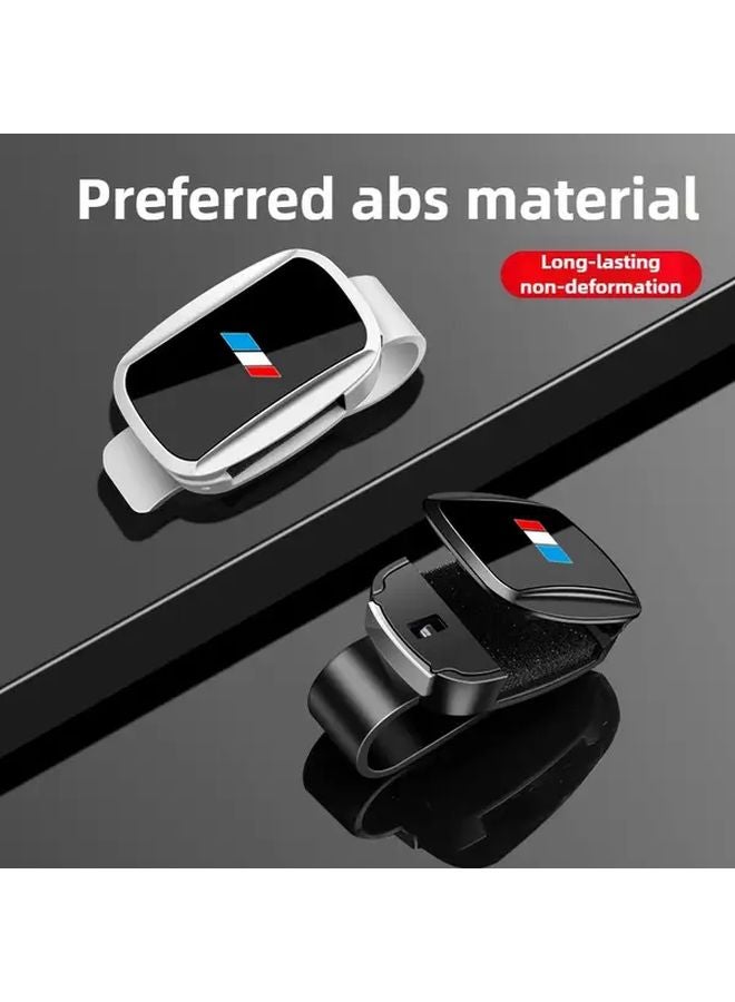 White Car Sun Visor Storage Box ABS Glasses Organizer Holder For Most Vehicles - Image 5